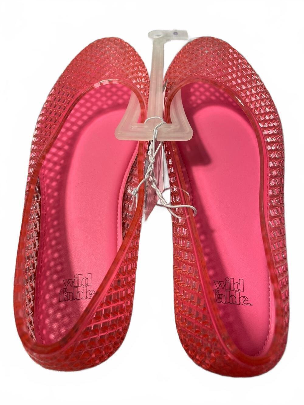 Wild Fable Jelly Flats Womens Size 6 Pink Removable Insert Pointed Toe Glam New - Picture 5 of 6